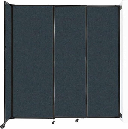 Wall-Mounted Sliding StraightWall Room Divider | Adjustable Widths | Locking Wheels | Room Separator | Up to 7'2" Wide x 7'6" Tall Blue Spruce Fabric Panels