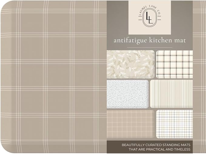 Anti Fatigue Mat by Laurel Lane Co. – Designer Anti Fatigue Mats for Kitchen Floor, Kitchen Mats for Floor, Desk Mat – Cushioned 0.75" Thick – Stain Resistant – Non-Skid Bottom – 20" x 39"