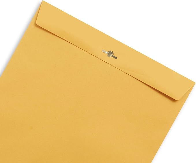 Blue Summit Supplies 100 10” x 13” Clasp Envelopes with Gummed Seal, Large Clasp Mailing Envelopes Made From 28lb Kraft Paper, For Mailing Larger Papers or Magazine, Bulk 100 Pack
