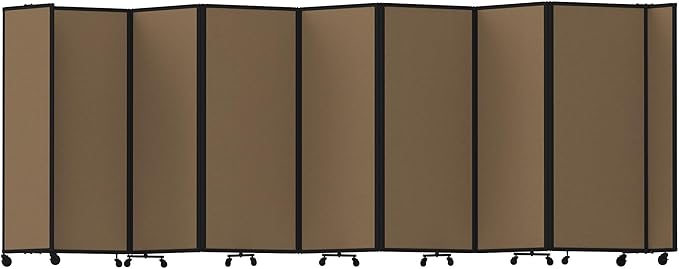 Versare Room Divider 360 Portable Wall Partition | Folding Panels | Large Freestanding Divider | Locking Wheels | Temporary Room Separator