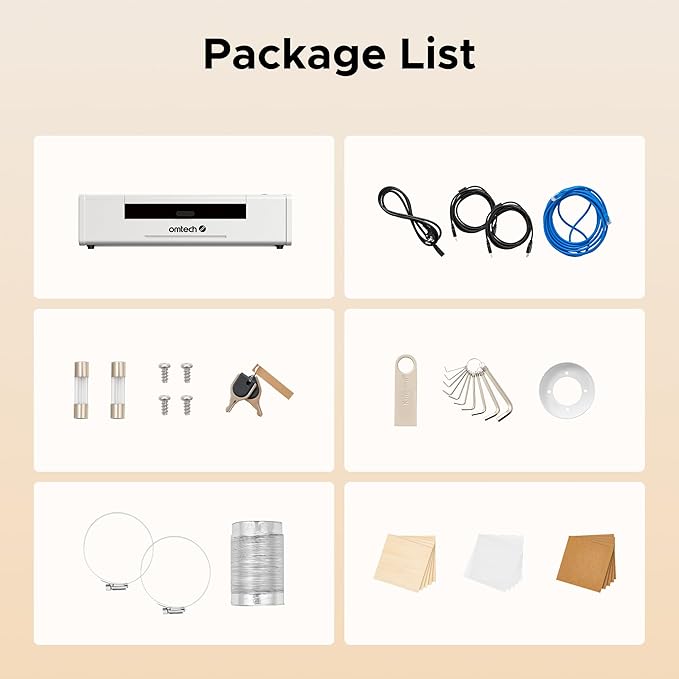 OMTech 55W Polar Lite, Desktop CO2 Laser Engraver and Cutter, 20"x12" Compact Laser Engraving Machine with Built-in Exhaust Fans & 0.5gal Water Tank, Laser Cutting Machine for Wood Acrylic Glass More