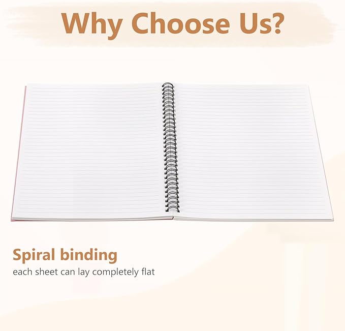 Fuutreo 12 Pcs Spiral Notebook for Work A5 8.3 x 5.7 Inch College Ruled Spiral Journal Notebook Kraft Cover Ruled Paper, 12 Color, 60 Sheets, 120 Pages for Office School(Macaron Color)