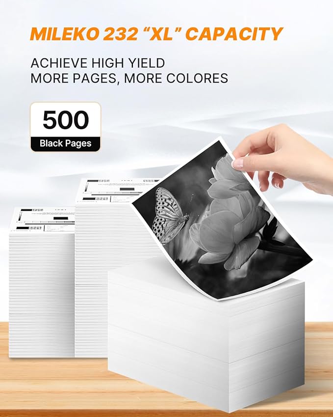 232XL Black Ink Cartridges Remanufactured Replacement for Epson 232 Black Ink Cartridge for Epson 232 Ink Cartridge 232XL 232 XL for Epson XP-4200 XP-4205 Workforce WF-2930 WF-2950 Printer (2 Black)