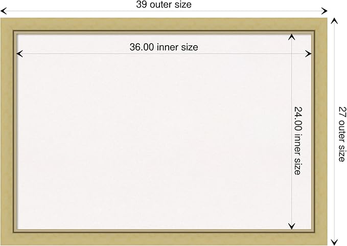 Amanti Art White Cork Board for Wall, 27x39 Vision Board with Gold Frame, Large Corkboard Office Decor for Home Organization, Casual Corkboard Pinboard to display items for home organization