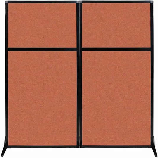 Versare Workstation Partition | Portable Wall Divider | Modern Office Cubicle | Free Standing Privacy Screen | Flexible Work Space | 66" x 70" Papaya Fabric Panels