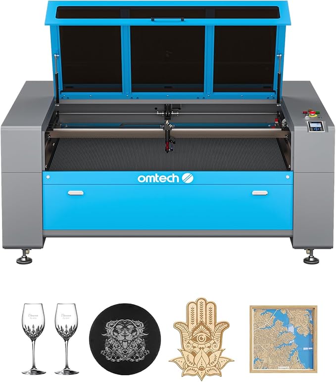 OMTech 130W CO2 Laser Engraver, 35x55 Inch Laser Cutting Machine with Autofocus Autolift 3 Way Pass Air Assist Caster Wheel, Industrial Laser Cutter Engraving Etching Machine for Wood Glass Acrylic