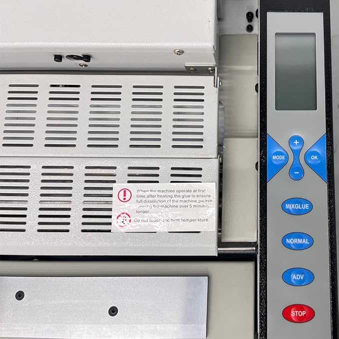 TECHTONGDA Glue Book Binding Machine 110V Automatic Hot Glue Book Binder, Wireless Book Binding Machine with Fault Detection, Adjustable Temperature