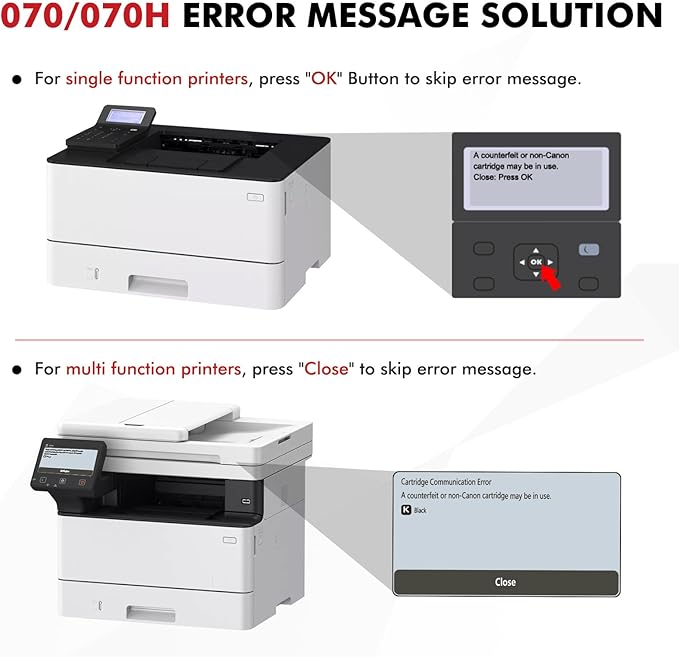 070H 070 Black Toner Cartridge 2-Pack 070H 070 Toner Compatible for Canon 070 070H CRG070 CRG-070 CRG070H CRG-070H Toner Cartridge for Canon imageCLASS MF465 MF462 LBP247 LBP246 Printer Ink