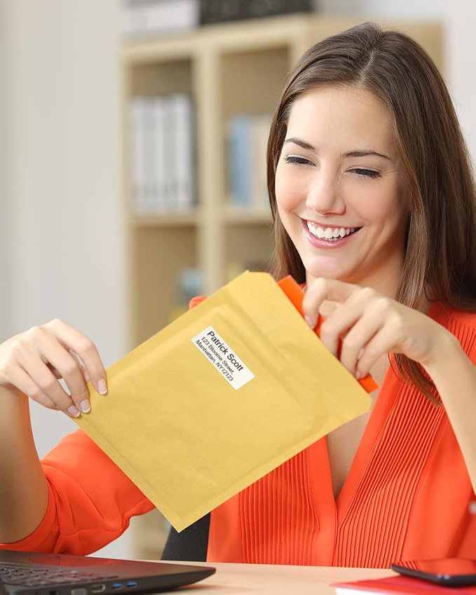 Phomemo Address Labels for M-Series Label Makers, Thermal Mailing Stickers, Easy to Peel Off. White, 1" x 2-5/8", 130 Per Roll, 3 Rolls