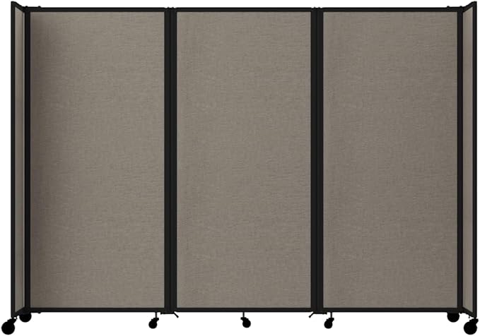 Versare Room Divider 360 Portable Wall Partition | Folding Panels | Large Freestanding Divider | Locking Wheels | Temporary Room Separator
