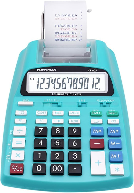 CATIGA New & Upgraded 2025 Printing Calculator Adding Machine 10 Key, Desktop Home Office Calculator with Paper Roll Print Out, Accounting Business Finance