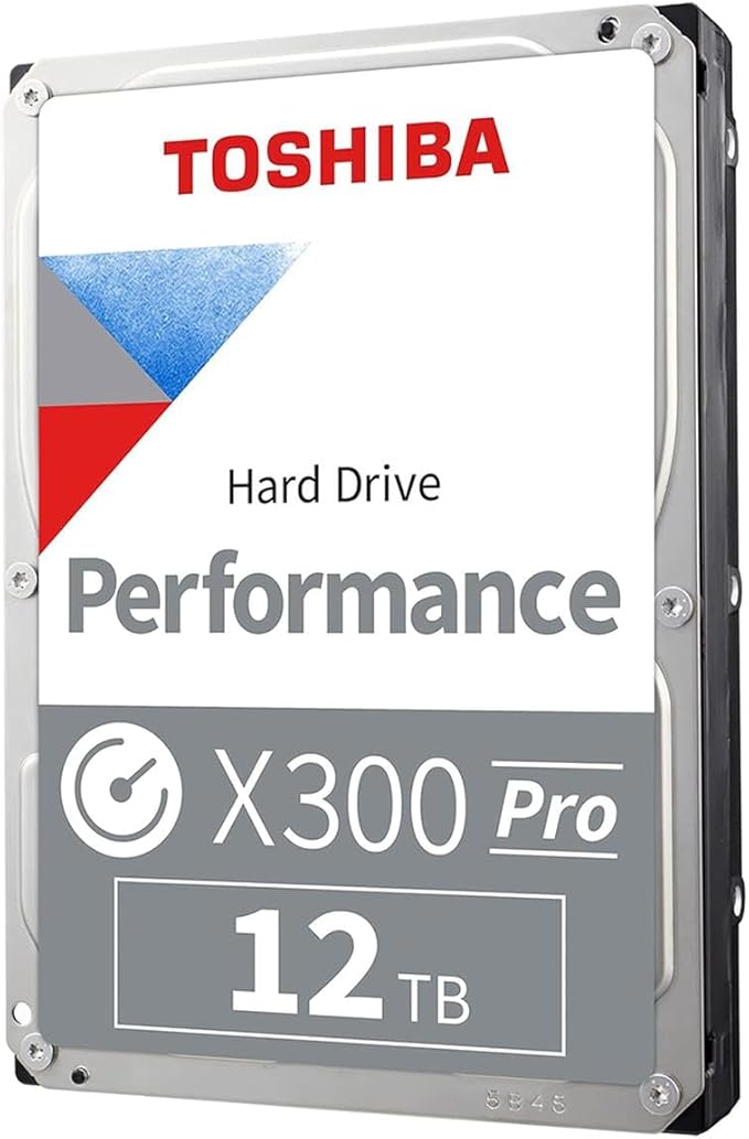 Toshiba X300 PRO 16TB High Workload Performance for Creative Professionals 3.5-Inch Internal Hard Drive – Up to 300 TB/Year Workload Rate CMR SATA 6 GB/s 7200 RPM 512 MB Cache - HDWR51GXZSTB