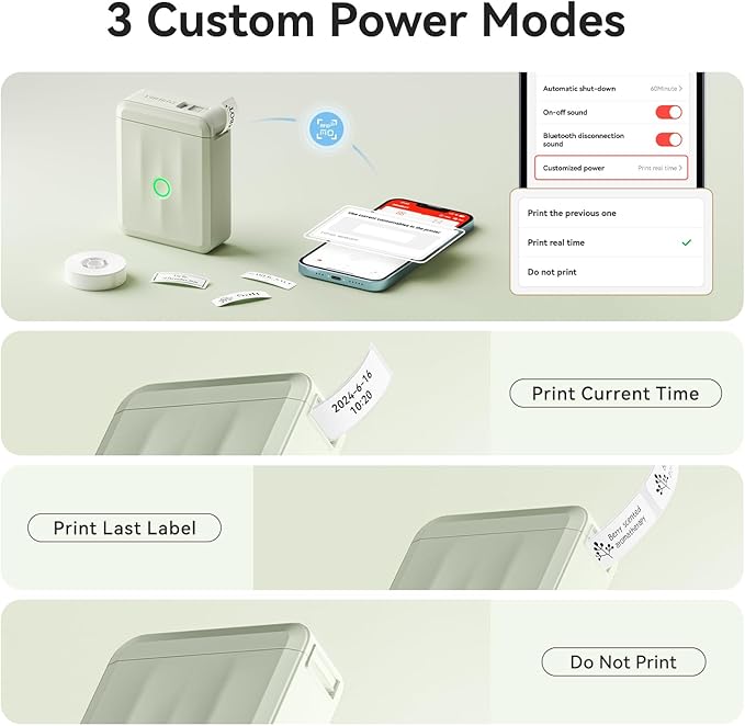 NIIMBOT Label Maker Machine Bluetooth Label Printer for School Home Office Organization, Wireless Mini Labeler D110 Upgraded Version, Label Machine with Label, Green