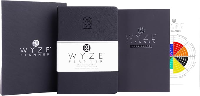 Undated Daily Planner – 6-Month A5 Productivity Organizer with Full Page Per Day, Hourly Schedule, Goal Setting, Habit Tracker, Weekly & Monthly Pages – Hardcover Time Management Notebook (Black)