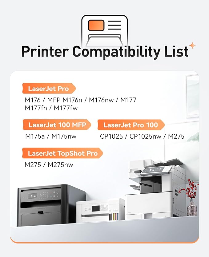 126A/CE314A Drum Unit Black 1-Pack High Yield Replacement for HP 126A CE314A Imaging Drum Compatible with HP Color Laser Jet 100 MFP M175nw M175a M176nw M177fn M177fw M275nw CP1025 CP1025nw Printer