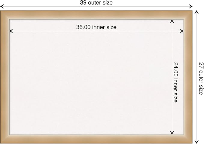 Amanti Art White Cork Board for Wall, 27x39 Vision Board with Gold Frame, Large Corkboard Office Decor for Home Organization, Modern Contemporary Corkboard Pinboard to display items for home