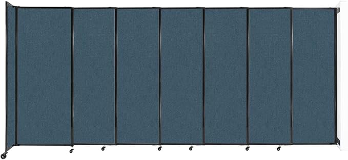 Wall-Mounted Sliding StraightWall Room Divider | Adjustable Widths | Locking Wheels | Room Separator | Up to 15'6" Wide x 6'10" Tall Caribbean Fabric Panels