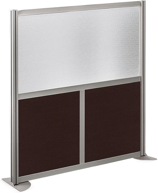 NBF Office Partitions - Cubicle Privacy Panel Wall Divider - Modern Room Separator with Quick Assembly - Indoor Laminate Free Standing Portable Room Divider Panel - 52" H x 49" W (Espresso)