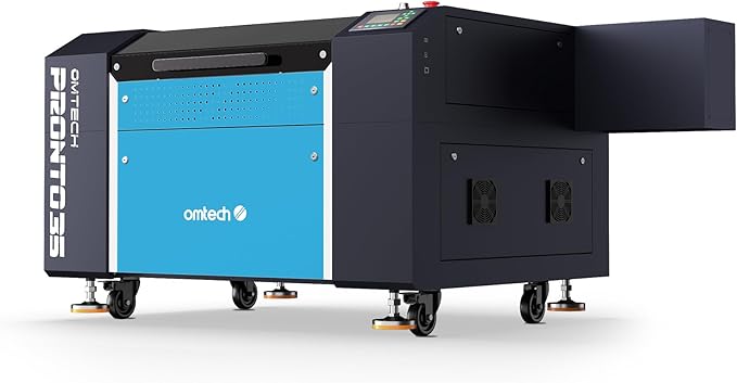 OMTech Pronto 100W CO2 Laser Engraver with Water Chiller&LightBurn, 28"x20" Laser Engraving Machine with Autofocus 2 Way Pass-Throughs Built-in Air Assist, Laser Cutter for Wood Glass Acrylic More