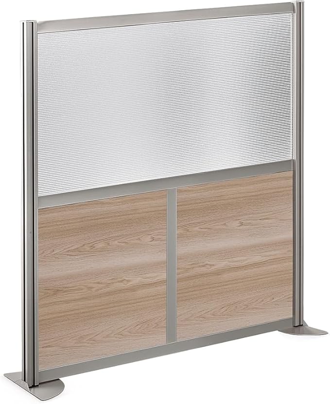 NBF Office Partitions - Cubicle Privacy Panel Wall Divider - Modern Room Separator with Quick Assembly - Indoor Laminate Free Standing Portable Room Divider Panel - 52" H x 49" W (Espresso)