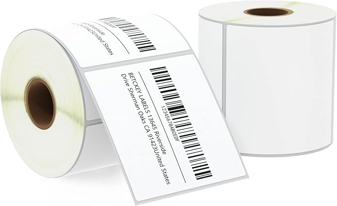 BETCKEY - 3" x 3" (76 mm x 76 mm) Multipurpose & Large Square Labels Compatible with Zebra & Rollo Label Printer,Premium Adhesive & Perforated [2 Rolls, 1000 Labels]