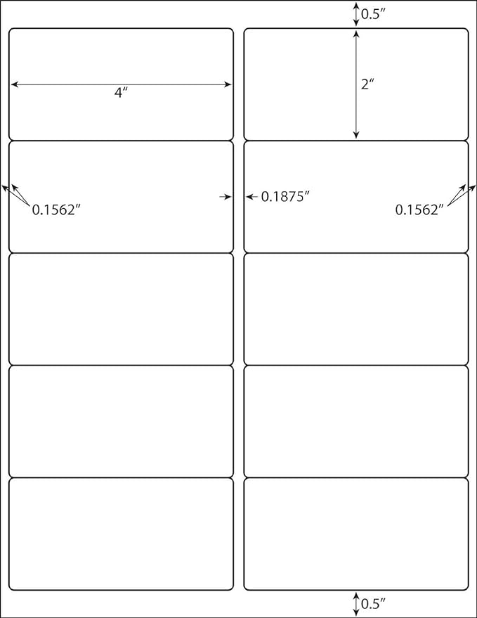 10 Up - Shipping Address Labels - 2" x 4" - 50000 Labels