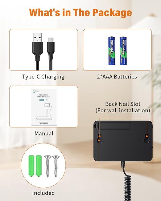 Shipping Scale 0.5oz-440lb High Accuracy Postal Digital Weight Luggage Scale for Packages Warehouse Home Small Business Pet Food Mail