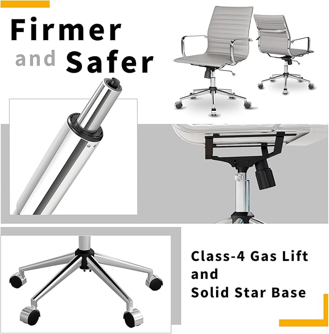 Chair, Desk Computer Chair ，with Armrests ，Ergonomic Office Chair for Home and Office, 17.32 x 22.83 x 35.43 inches, Multiple Colors (Grey)