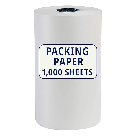 BOX USA Packing Paper Roll 1440'L x 15"W - 1,000 Sheets 17” Long Equivalent - Large White Newsprint for Shipping, Packaging, Storage and Moving Supplies