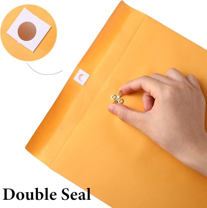 Ctosree 300 Pcs Manilla Envelopes Clasp Envelopes Bulk Brown Kraft Catalog Letter with Clasp Closure and Gummed Seal 28lb Heavyweight Paper (9 x 12 Inch)