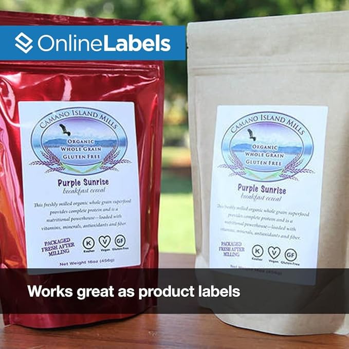 4 x 5 Rectangle Mailing Labels - Permanent, White Matte - Shipping, Wine, Product - Pack of 8,000-2,000 Sheets - Inkjet/Laser Printers - Online Labels