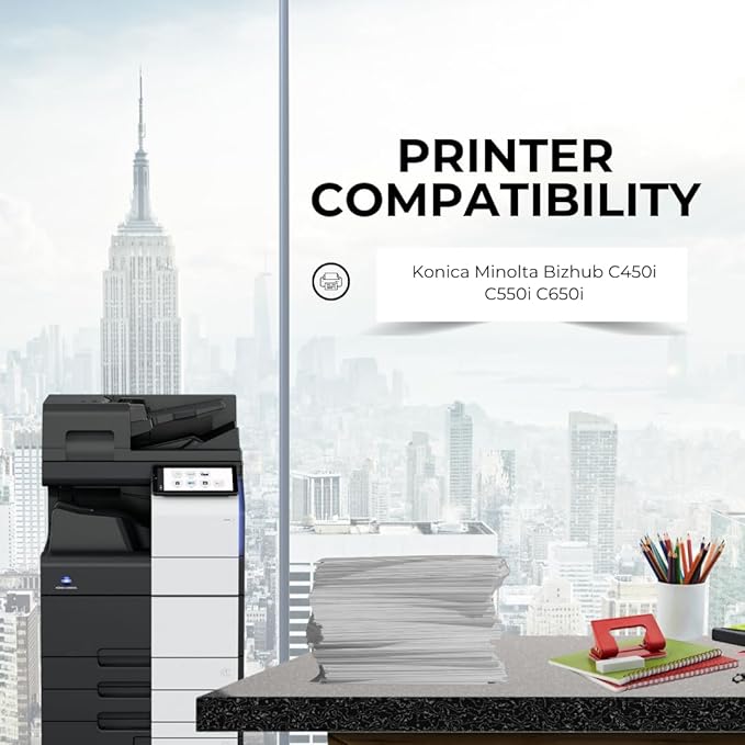 Toner Pros Replacement Toner Cartridge Compattible for Konica Minolta TN-626 (TN626K, TN626C, TN626M, TN626Y) – High Yield 4-Color Pack for Bizhub C450i, C550i, C650i Printers – 28,000 Pages Each