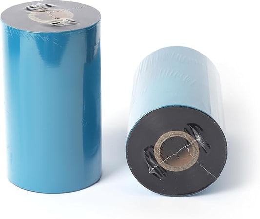 5.12'' x 1476' Premium Resin Enhanced Wax Ribbon, 130mm x 450m Black Thermal Transfer Ribbon, Barcode Thermal Label Printer Ribbon, CSO-Ink Outside, 1'' Core for Zebra, TSC, GoDex, Citizen (1 Roll)