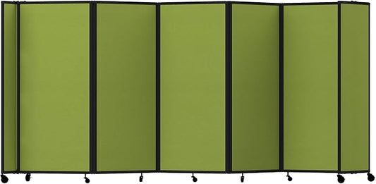 Versare Room Divider 360 Portable Wall Partition | Folding Panels | Large Freestanding Divider | Locking Wheels | Temporary Room Separator