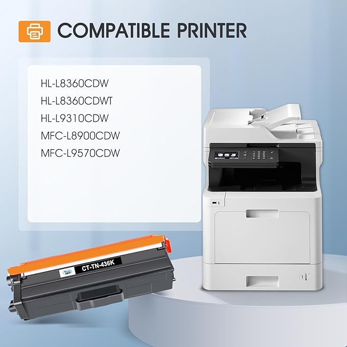 TN436 TN-436 Toner Cartridge Compatible for Brother TN436 TN 436 TN-436 TN436bk Toner Cartridge Brother MFC-L8900CDW HL-L8360CDW HL-L8360CDWT HL-L9310CDW MFC-L9570CDW Printer (BCYM, 4 Pack)
