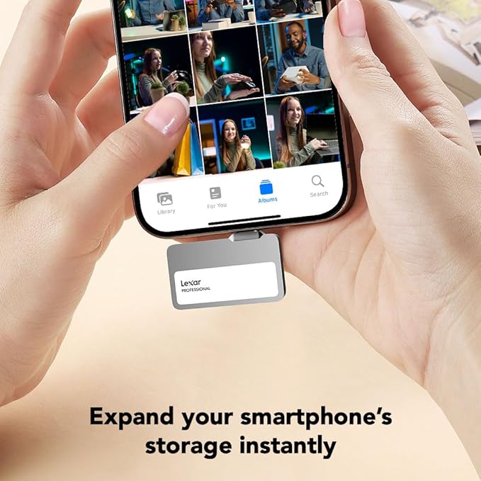 Lexar 1TB Professional Go Portable SSD w/Hub, Supports Apple 4K 60fps ProRes, Up to 1050MB/s, USB 3.2 Gen 2, Rugged, IP65, Ultracompact, Compatible w/iPhone 15/16, External SSD (LSL400S001T-RNSNU)