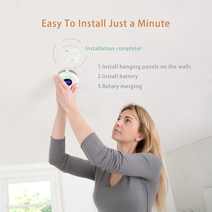 10-Year Battery Wireless Interconnected Smoke and Carbon Monoxide Detector, Smart Interlink Smoke CO Alarm with Digital Display, Fire and CO Combo Alarm for Home (3 Pack)