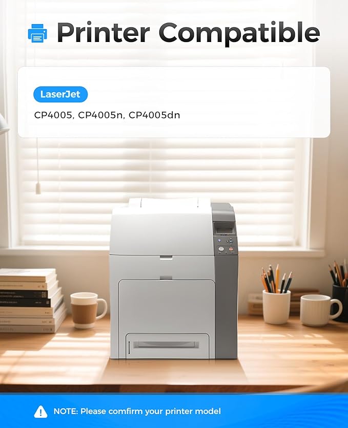 642A Toner Cartridge Set 4-Pack with Chip High Yield Replacement for HP 642A CB400A CB401A CB402A CB403A Compatible with HP Color LaserJet CP4005 CP4005n CP4005dn Printer Ink Black Cyan Yellow Magenta