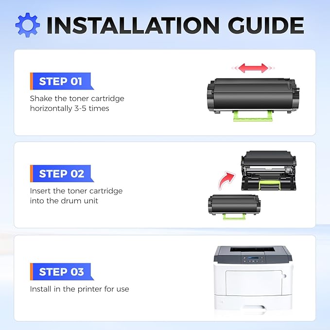 51B1H00 Toner Cartridge（Black with chip High Yield） Replacement for Lexmark 51B1000 51B1H00 Compatible with Lexmark MS317DN MS417DN MS517DN MS617DN MX317DN MX417DE MX517DE MX617DE Laser Printer Ink