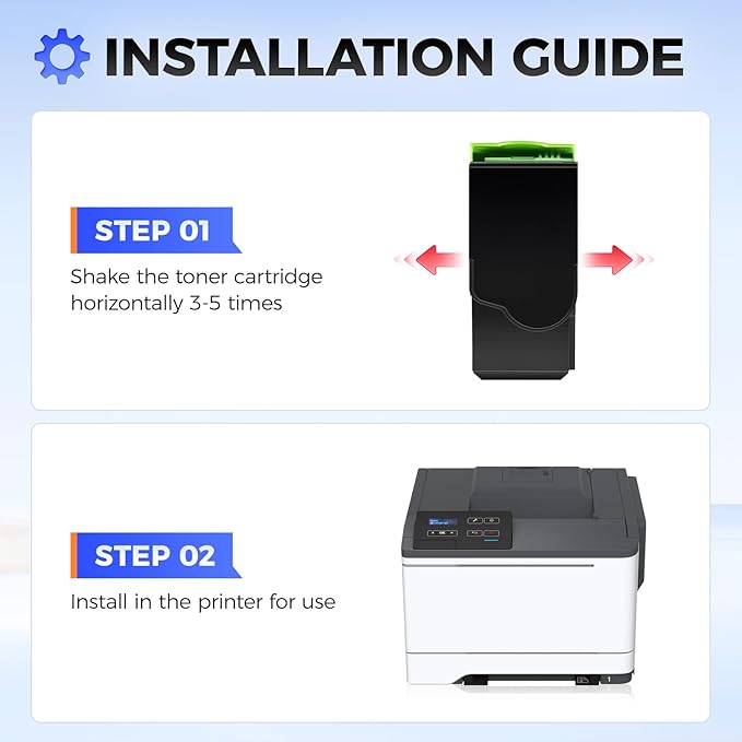 C231HK0 C231HC0 C231HM0 C231HY0 Toner Cartridge Set 4-Pack High Yield Replacement Compatible for Lexmark Color C2325dw C2425dw C2535dw MC2325adw MC2425adw MC2535adwe MC2640adwe Laser Printer Ink Black