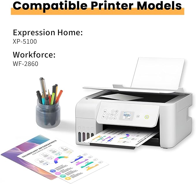 Remanufactured Ink Cartridges Replacement for Epson 202XL Ink Cartridges Multipack 202 T202 T202XL Compatible with Epson Workforce WF-2860 Expression Home XP-5100 Printer(C/M/Y 3-Pack)