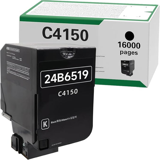 C4150 16000 Pages Black High Yield Toner Cartridge Compatible for Lexmark 24B6519 for Lexmark C4150 Laser Printer (1BK, 1-Pack)