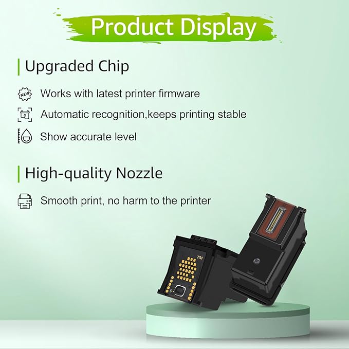 greencycle 62XL Remanufactured Ink Cartridges Combo Pack Replacement for HP 62 XL C2P05AN C2P07AN Compatible for Envy 5540 5660 7640 7645 Officejet 200 2250 5740 8040 (1 Black 1 Color)