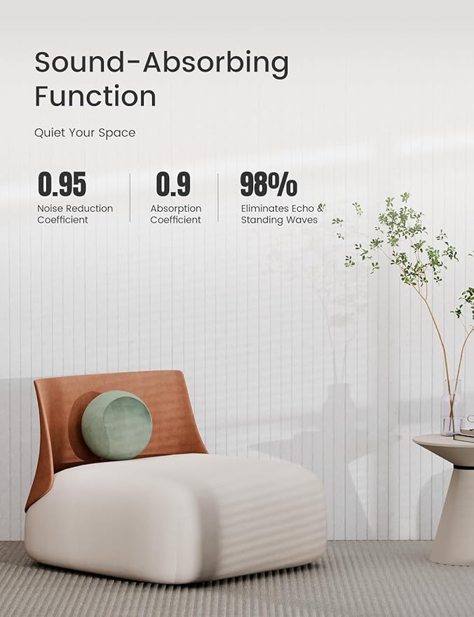 Bumusty Large Cork Board Alternative-36 x24 Felt Bulletin Board Tiles, with 30 Pushpins, 40 Adhesive Tabs, 6-Pack Slat Wall Paneling, Cork Boards for Office Push Pin Board Felt Board-Milky White