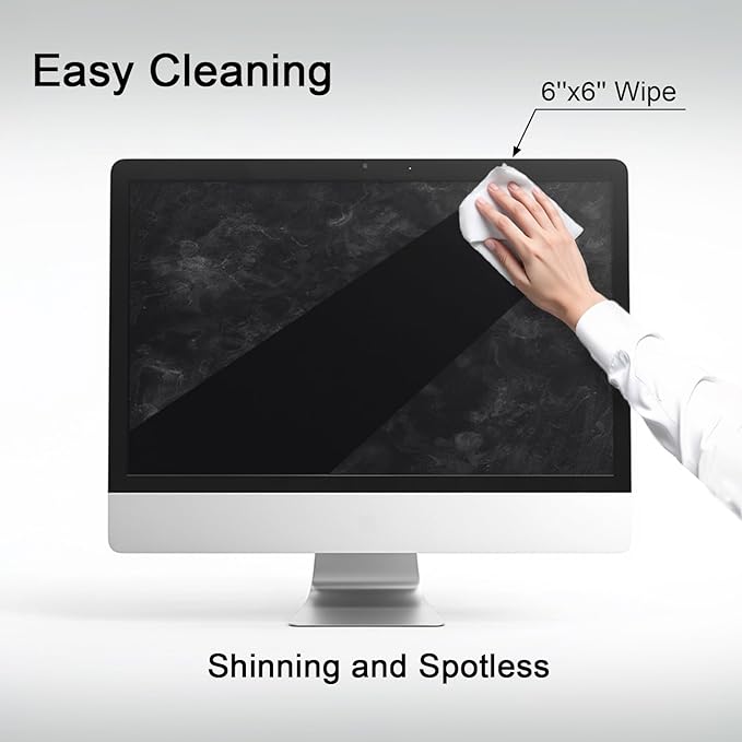 Screen Wipes for Electronics, 240 Count 6"x6" Pre-Moistened Screen Cleaner for Screens, Computer,Laptop,Tablet,Phone,Monitor,Car Screen Cleaner, Lens Wipes Individually Wrapped