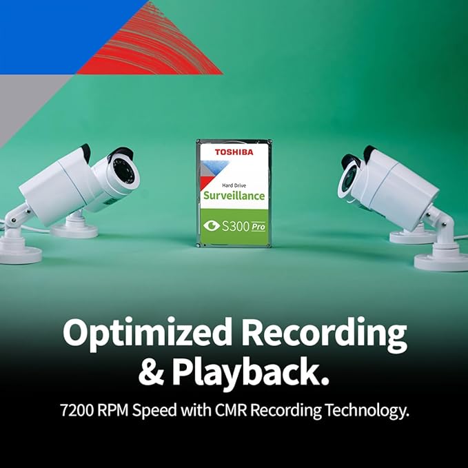 Toshiba S300 PRO 4TB Surveillance 3.5” Internal Hard Drive – CMR SATA 6 Gb/s 7200 RPM 512MB Cache - HDWTA40UZSVAR