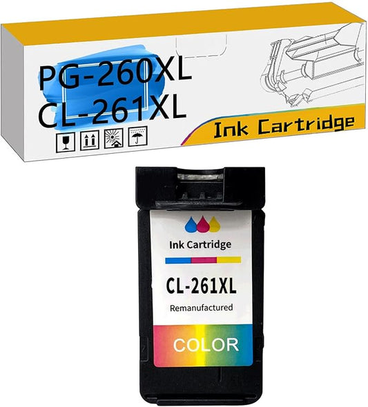 PG-260XL CL-261XL PG260 PG-260 CL261 CL-261 Ink Cartridges, Compatible for Canon TS6420a TS6420 TR7020a TR7020 TS5320 All in One Printers【High Print Volume with Chip Color*1