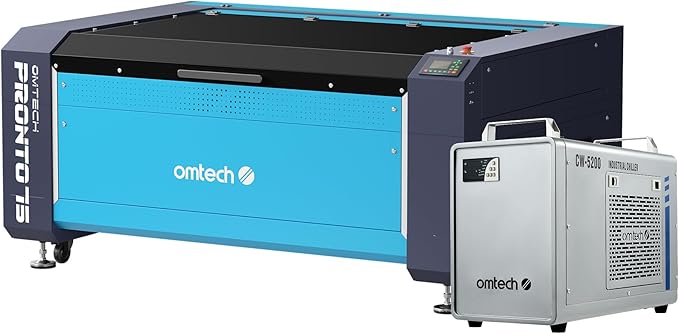 OMTech Pronto 150W CO2 Laser Engraver & Cutter with Water Chiller – 63"x40" Workspace, 1,000mm/s Speed, Autofocus, 2-Way Pass, Air Assist, for Wood, Acrylic & More