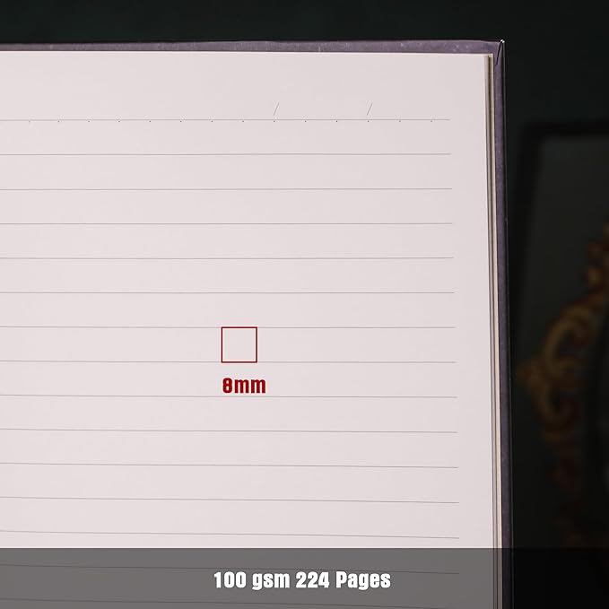 Line Notebooks for Women Men, A5 Aesthetic Hardcover Ruled Diary, 100 GSM Journals for Writing for Work, Note Taking, Office School