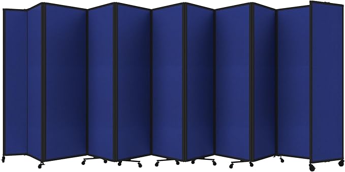 Versare Room Divider 360 Portable Wall Partition | Folding Panels | Large Freestanding Divider | Locking Wheels | Temporary Room Separator